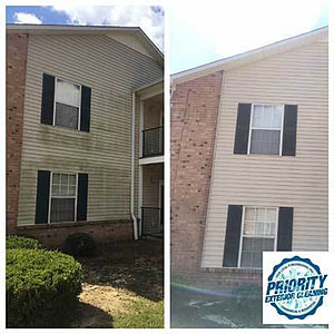 Image: Apartment Power Washing Before and After by Priority Exterior Cleaning, LLC.