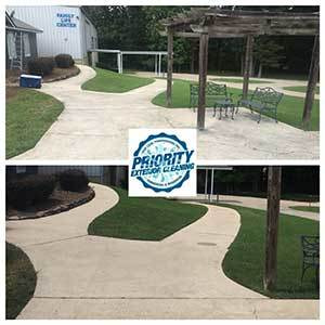 Image: Before and After Commercial Sidewalk Cleaning by Priority Exterior Cleaning, LLC.