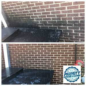 Image: Before and after Commercial Grease Removal Power Washing Services by Priority Exterior Cleaning, LLC.