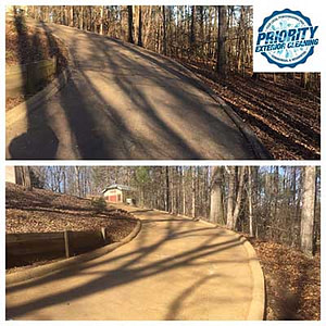 Residential Driveway and Concrete Cleaning. Professional Power Washing Services by Top Rated Jackson MS Pressure Washing Company, Priority Exterior Cleaning.